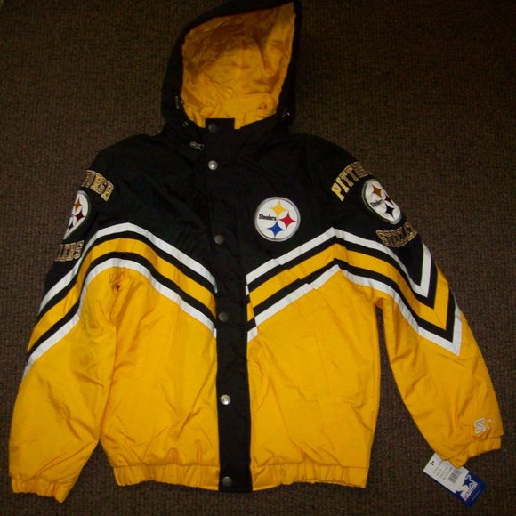 PITTSBURGH STEELERS Hooded Starter Full Zip Jacket S M L XL - Picture 2 of 13